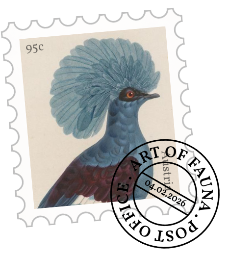Pigeon Post logo, which shows a crowned pigeon on a stamp. 